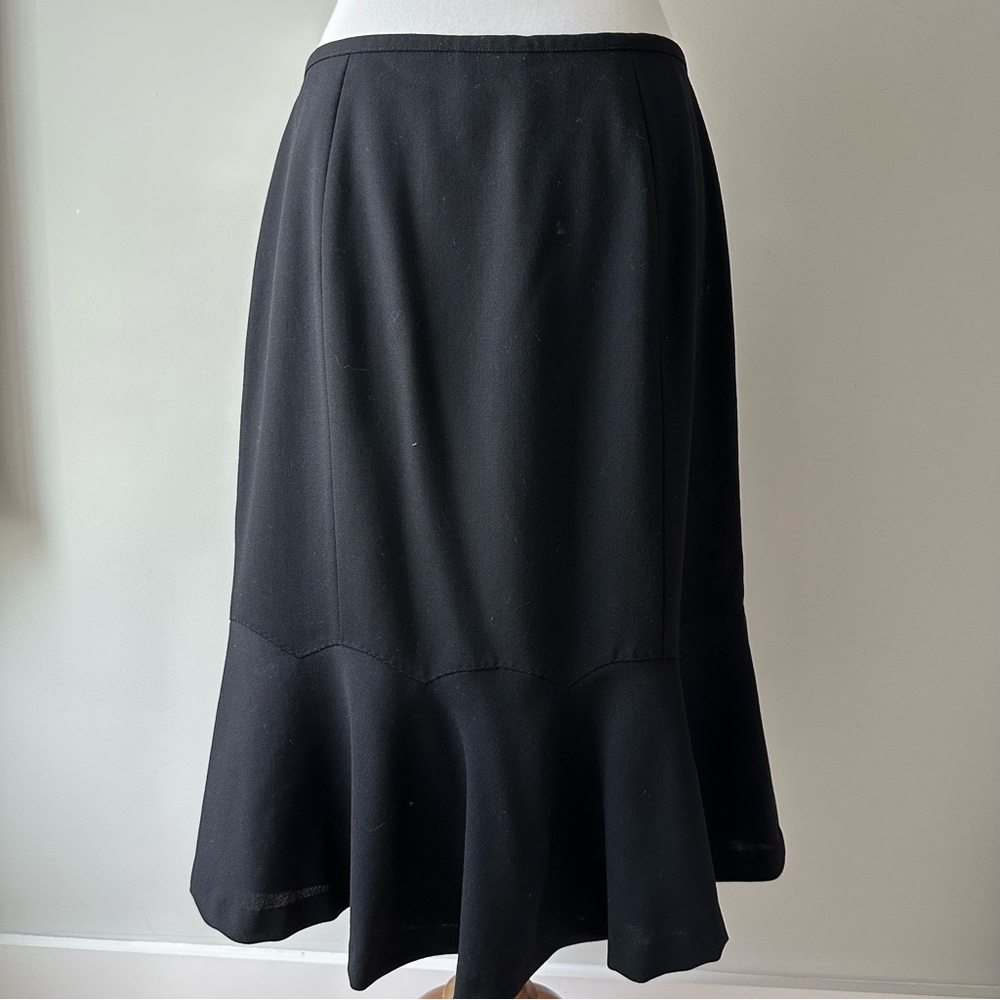 Black Lined Peplum Hem Skirt Size 10